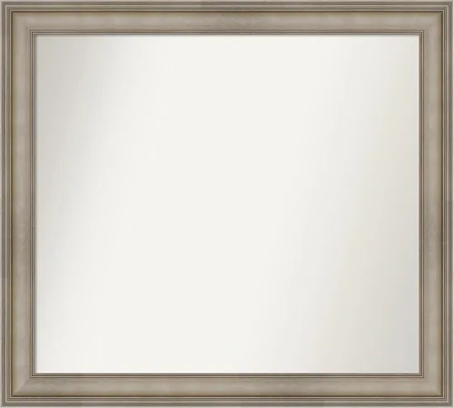 Miniatura 88 de Amanti Art Espejo de baño plateado para sobre el fregadero, 26 x 26 pulgadas, espejo cuadrado de plata antigua, marco de madera tradicional mediano