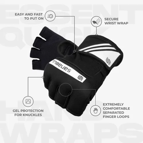 Miniatura 4 de Sanabul Vendas de mano de boxeo de gel para hombres y mujeres Muay Thai MMA Kickboxing Quick Wraps Guantes interiores de boxeo Protección
