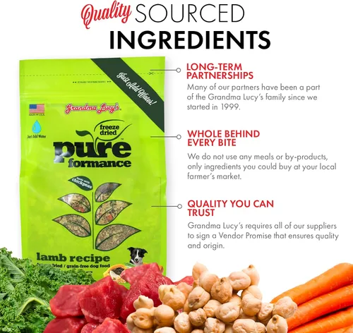 Miniatura 5 de GRANDMA LUCY'S 844214 Pureformance Alimento de cordero sin granos para perros, 10 libras