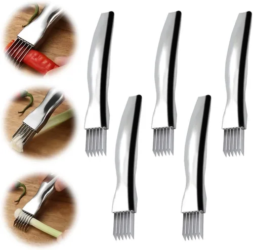 Miniatura 12 de Shred Silk The Knife, cuchillo de cebolla verde picada de acero inoxidable 2024, picador rápido de alimentos, cortador afilado de cebolleta para 1pcs