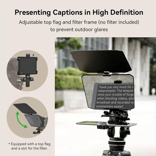Miniatura 3 de SMALLRIG Teleprompter para iPad Tablet de hasta 11 pulgadas, no para Smartphone, SmallGoGo APP soporta PDF Picture Word TXT, debe funcionar