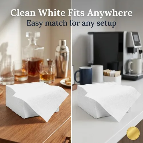 Miniatura 2 de Servilletas desechables blancas para bebidas – 1000 servilletas de cóctel, servilletas de papel absorbentes, a granel para fiestas, bares, catering