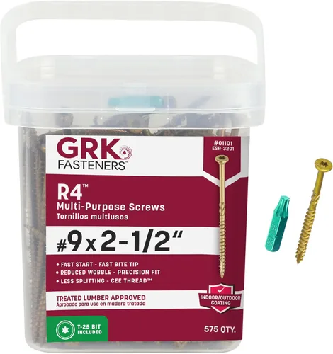 Miniatura 22 de GRK Fasteners R4™ # 9 x 1-1/2 pulgadas, tornillos de marco multiusos, 820 piezas, revestimiento Climatek™ resistente a la corrosión, vallas