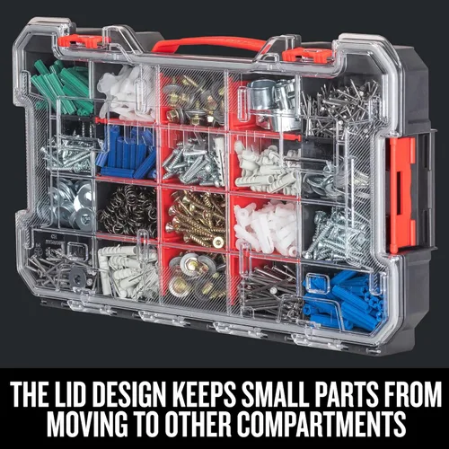 Miniatura 9 de CRAFTSMAN VERSASTACK Organizador de almacenamiento, organizador de piezas pequeñas, 20 compartimentos, tapa incluye pestillo seguro (CMST17828)