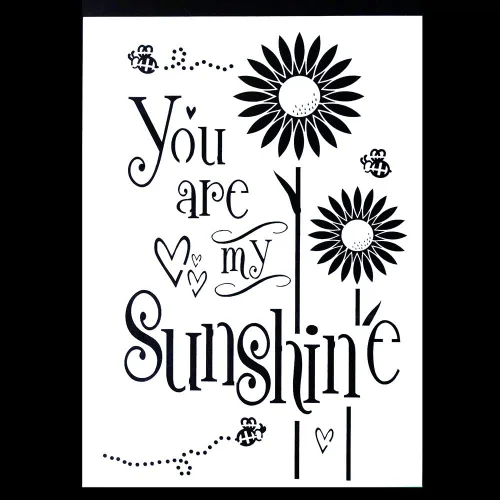 Miniatura 2 de Plantilla decorativa de bricolaje con texto en inglés "You are My Sunshine" para álbumes de recortes, pintura en pared, muebles y manualidades