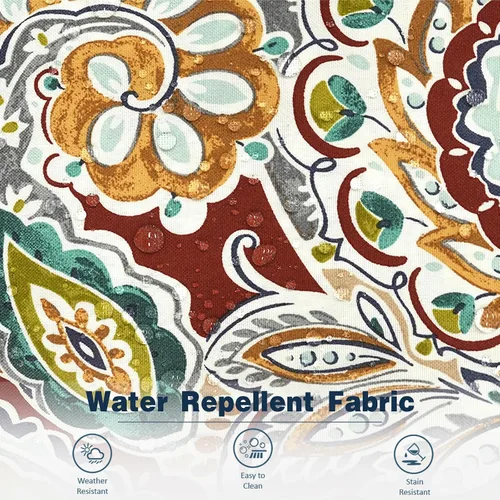 Miniatura 180 de Juego de 2 almohadas para exteriores de 16 x 16 pulgadas, repelentes al agua con interiores, para muebles de patio, hogar, jardín, geometría bohemia