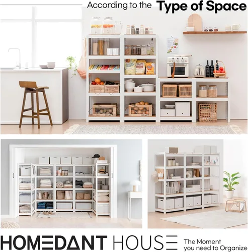 Miniatura 13 de HOMEDANT House - Estantería de metal laminado de 5 niveles de 24.1 pulgadas de ancho, estante de almacenamiento ajustable, estantes resistentes