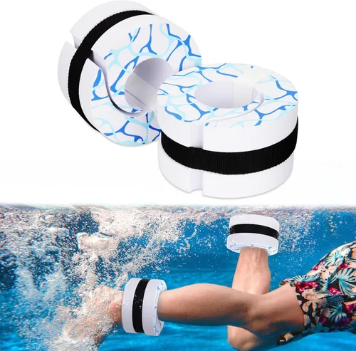 Miniatura 9 de Hikeen Swim Aquatic Cuffs,High-Density EVA Water Aerobics Float Ring Fitness Pool Exercise Weights Set, Water Ankles Arms Belts with Adjustable Rosa