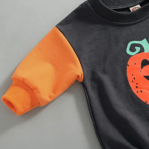 Miniatura 99 de Ropa de Halloween para bebé niña, sudadera con estampado de calabaza, mameluco de burbujas, lindo traje de Acción de Gracias de otoño
