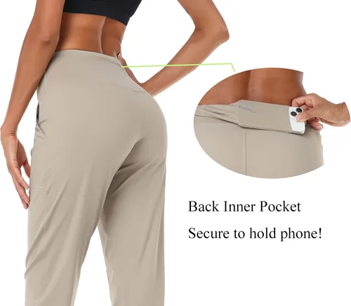 Miniatura 132 de Oalka - Pantalones deportivos para mujer, con cintura alta y bolsillos, para hacer deporte, yoga y entrenar