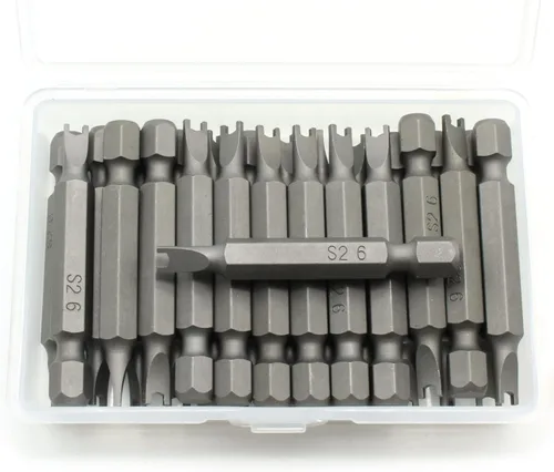 TMAX 25 piezas de llave inglesa #6 destornillador listo para impacto, brocas de inserción de 2 pulgadas de longitud, vástago hexagonal con ranura de