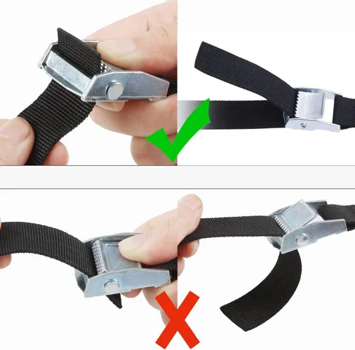 Miniatura 4 de Paquete de 6 correas de amarre de 6.5 pies x 1 pulgada, correas de amarre de hasta 1500 libras, correas de seguridad para motocicleta, carga