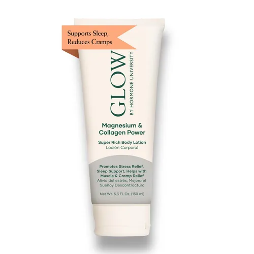 Glow Botanica Loción de magnesio con colágeno, crema de magnesio para apoyar el sueño con alta concentración de magnesio Zechstein - Loción eficaz