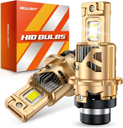 SEALIGHT Bombillas D2S, 45000 lúmenes, 6500 K, luz blanca de repuesto 85122 66240 66040 66240CBI D2R, ventilador de refrigeración Plug and Play,