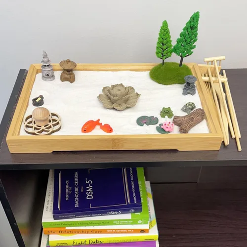 Miniatura 6 de 18 herramientas de jardín Zen de arena, mini juego de rastrillos de jardín zen para serenidad y meditación espiritual, accesorios de jardín zen