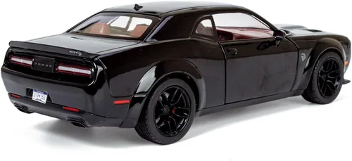 Miniatura 9 de All Star Toys 2018 Challenger SRT Hellcat Widebody Negro con interior rojo 1/24 Modelo de Diecast Motormax 79350 Edición Exclusiva