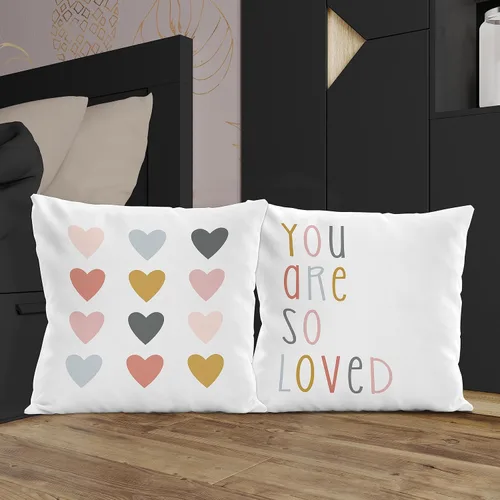 Miniatura 5 de Funda de almohada bohemia para aula, funda de almohada reversible con corazón de 18 x 18 pulgadas, fundas de almohada para sofá de guardería