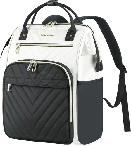Miniatura 20 de VANKEAN Mochila para portátil de 17 pulgadas para mujeres y hombres, bolsa de trabajo de computadora de moda, Beige-café, 15,6 pulg., Moda