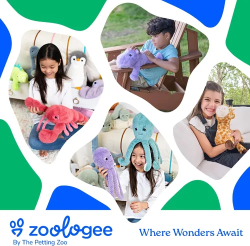 Miniatura 7 de The Petting Zoo Peluche de ballena, regalos para niños, animales marinos Fuzzlez, juguete de peluche de ballena, 15 pulgadas