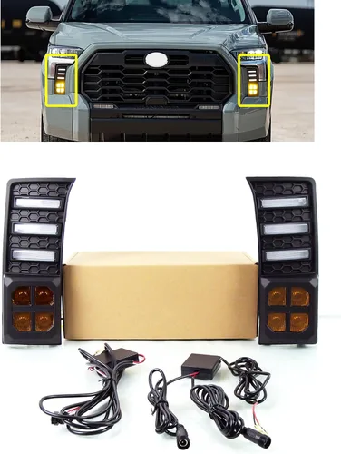 Miniatura 7 de DRL con señal de giro secuencial para Toyota Tundra Sequoia 2022 2023 2024 LED luz diurna lámpara de conducción de coche accesorio para faros DRL 2