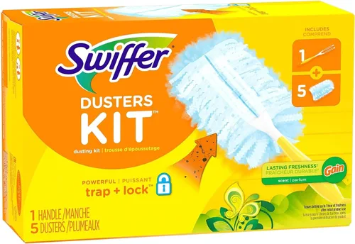 Swiffer Kit de iniciación de plumeros resistentes, ganancia, azul (74330)