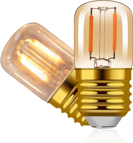 Bombillas LED ámbar E26 de 1 W, T28 Mini Edison tubo lámpara de 2200 K cálidas, equivalente a 10 W, bombilla decorativa de repuesto no regulable