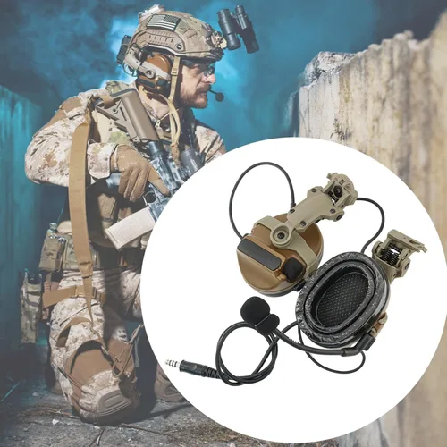 Miniatura 3 de HEARFALCOM Auriculares tácticos Comta III Casco táctico Adaptador de riel ARC Edición no militar Cancelación de ruido Pickup Auriculares de disparo