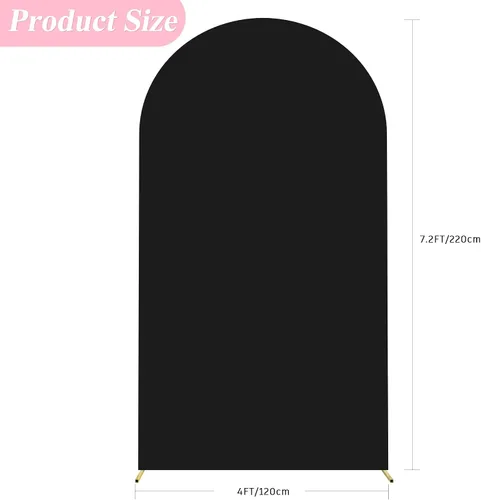 Miniatura 88 de Putros Cubierta de Arco de Boda 6 Pies Beige Spandex Ajustada Parte Superior Redonda Chiara Cubiertas de Soporte de Fondo para Decoración de Bodas