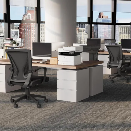 Miniatura 2 de Furmax Silla de oficina ergonómica de escritorio para computadora, silla de malla, respaldo medio, soporte lumbar giratorio con reposabrazos