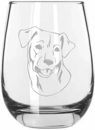 Miniatura 88 de Sakhalin Husky Dog - Copa de vino grabada personalizada de 15.25 onzas sin tallo