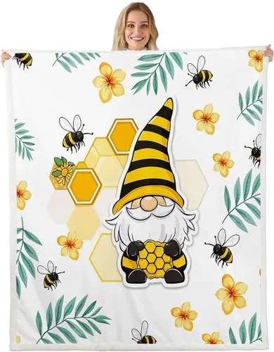 Miniatura 9 de Erosebridal Cartoon Gnomes Fleece Blanket,Dwarf Throw Blanket 40x50 Inch for Bedroom Living Rooms Sofa Couch,Colorful Stars Sherpa