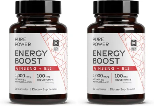 Miniatura 7 de Dr. Mercola Pure Power Energy Boost con ginseng + B12 - Apoyo energético limpio a base de plantas - Extracto de ginseng coreano y cacao - Suplemento