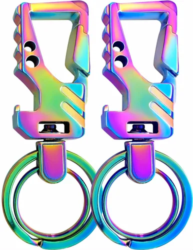 Miniatura 7 de GABOX Llavero EDC Anillo Abrebotellas Auto Portar Clave Táctico Mosquetón Llavero Clip Llaveros Porte-Clés