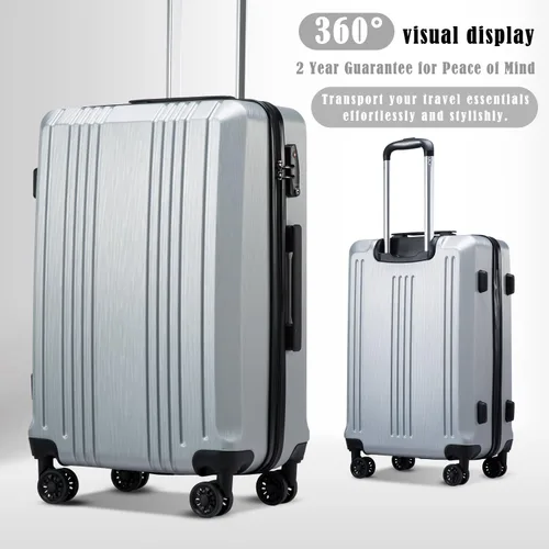 Miniatura 2 de Coolife - Maleta de mano de PC+ABS con candado TSA y carcasa dura y ligera, de 20, 24 y 28 pulgadas