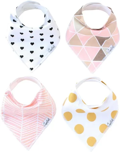 Miniatura 37 de Copper Pearl Baby Bibs 4 Pack, Printed Bandana Drool Bibs for Baby Girl & Boy, Soft Cotton Drooling Teething Bibs Claire