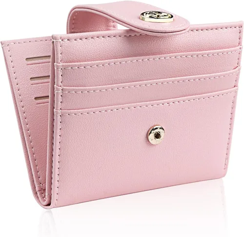 Miniatura 11 de FUNTOR - Carteras pequeñas para mujer, soporte delgado y plegable para tarjetas de crédito con bolsillo para monedas con cremallera, A: Negro