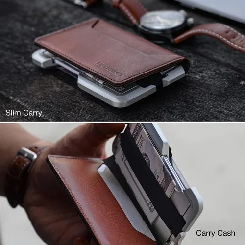 Miniatura 5 de Dango D01 Dapper EDC Wallet - Hecho en Estados Unidos - Cuero genuino aluminio CNC y bloqueo RFID