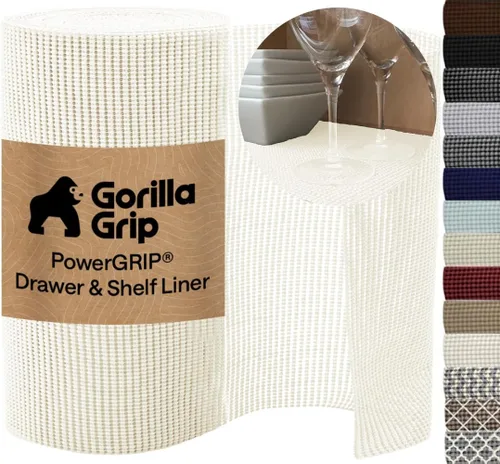 Miniatura 14 de GORILLA GRIP powerGRIP - Forro para estante de cajón y gabinete, agarre grueso y fuerte, forros no adhesivos que protegen armarios de cocina