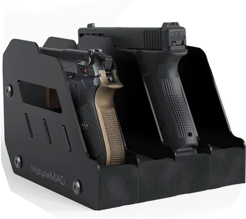 Estante para pistolas, organizador de accesorios para pistolas, organizador seguro para pistolas con almacenamiento de espuma suave