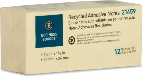 Miniatura 4 de Business Source Notas adhesivas amarillas, 1-7/8" x 1-3/8" (21459)