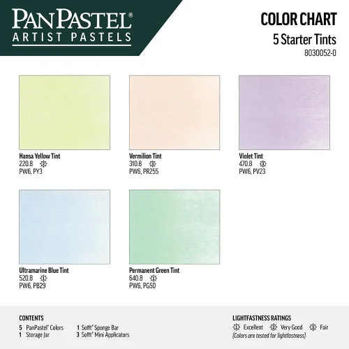 Miniatura 2 de PanPastel GOLDEN, juego de tintes para principiantes, 5 colores, pasteles para artistas profesionales, formato único de sartén (similar a un pastel)