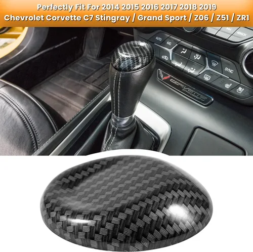 Miniatura 2 de E-cowlboy Adhesivo de fibra de carbono para Chevrolet Corvette C7 Z06 Z51 ZR1 Stingray Grand Sport 2014 2015 2016 2017 2018 2019 Accesorios Negro