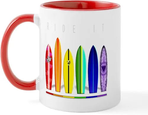 Miniatura 29 de CafePress Jake's Rainbow Shark - Taza de café de cerámica (11 oz)