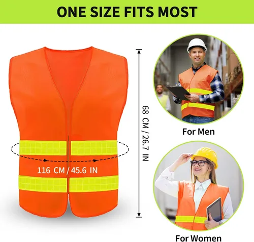 Miniatura 5 de Chaleco de seguridad, chaleco reflectante de alta visibilidad para hombres, trabajo, ciclismo, corredor, topógrafo, voluntario, carretera