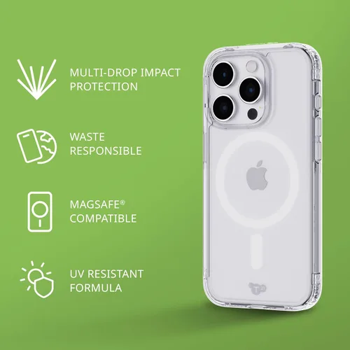 Miniatura 4 de Tech21 Evo - Funda transparente para iPhone 15 Pro, compatible con MagSafe, funda de protección contra impactos, transparente