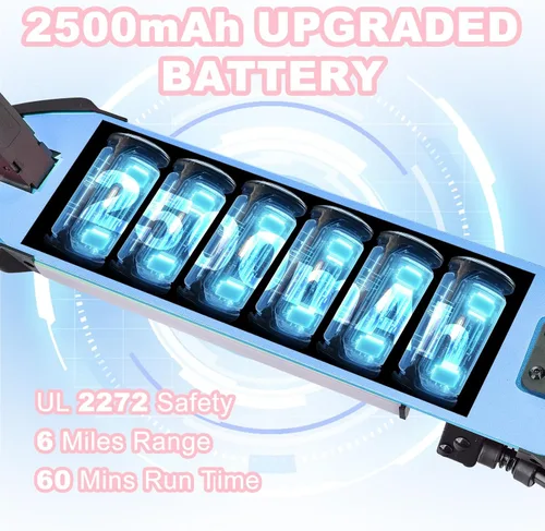 Miniatura 4 de Patinete eléctrico para niños de 6 a 14 años, motor de 150W, 4/7/11 mph, tiempo de conducción de 60 minutos, velocidad ajustable, pantalla LED