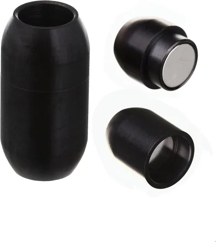 Miniatura 2 de Cierre magnético de acero inoxidable con agujero interior de 0.118 in/0.157 in/0.197 in/0.236 in/0.315 in cierre de joyería Tono negro