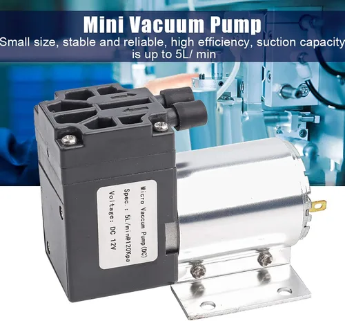 Miniatura 5 de bomba de vacío 12V, bomba de vacío eléctrica del compresor de aire de la succión del vacío de DC 5L/min 120kpa mini bomba de vacío