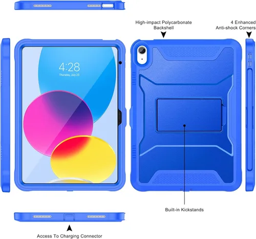 Miniatura 3 de Funda Soke para iPad (A16) de 11ª generación de 11 pulgadas 2025, iPad de 10ª generación de 10.9 pulgadas 2022, con protector de pantalla