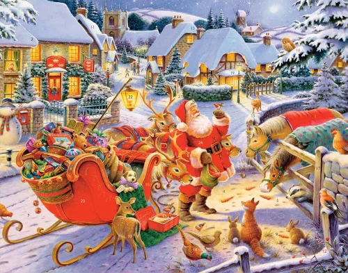 Calendario de Adviento de Papá Noel y amigos (cuenta regresiva para Navidad) de Vermont Christmas Company con poema "Twas the Night Before Christmas"